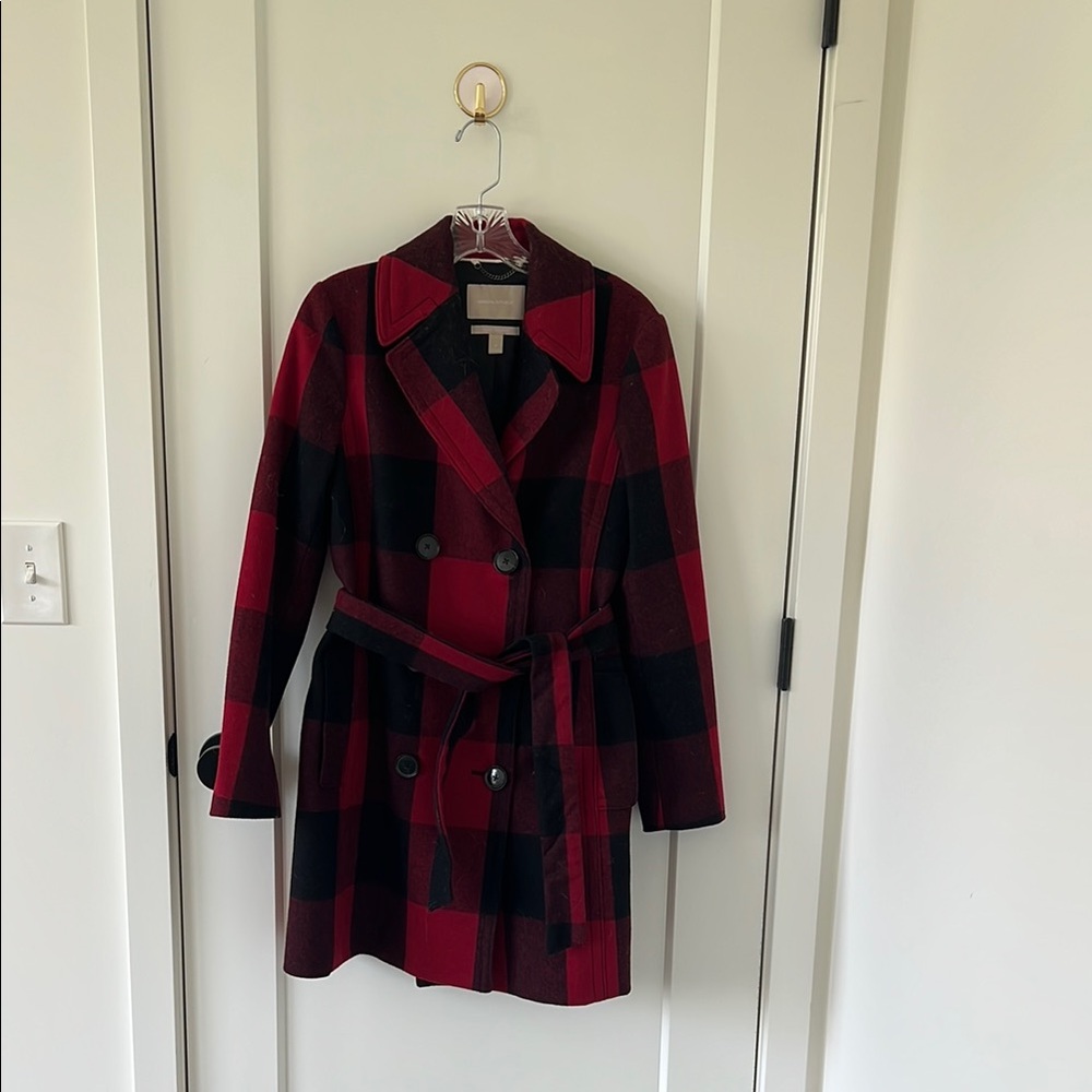 Banana Republic Red and Black Trench Coat